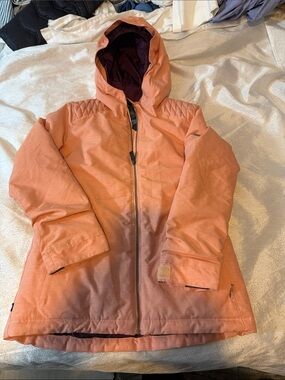 686 aeon insulated snowboard Peach Hooded Winter Jacket for girls size M